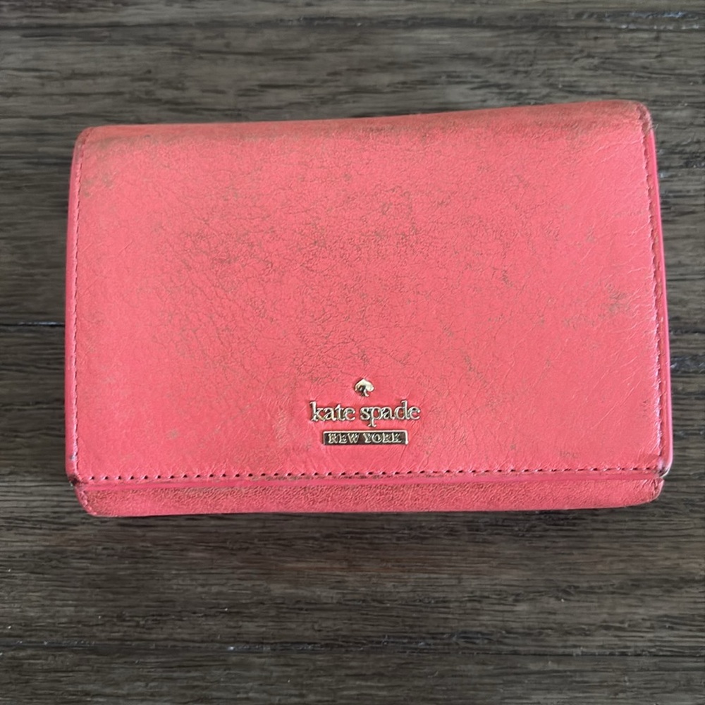 Lot of 2x [Kate Spade] Bi-Fold & Tri-Fold Pink Small Snap Button Close Wallets - Picture 11 of 16